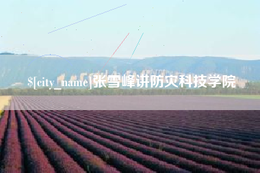 永新张雪峰讲防灾科技学院
