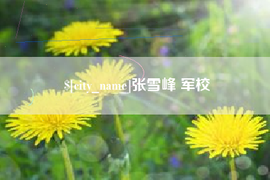 永新张雪峰 军校