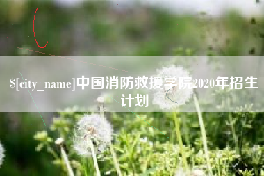 永新中国消防救援学院2020年招生计划
