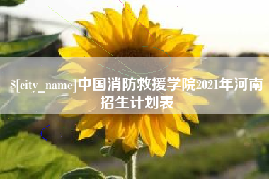 永新中国消防救援学院2021年河南招生计划表