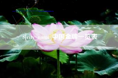 永新中国金牌一览表